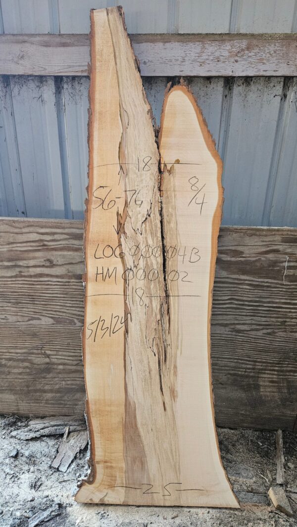 HM00002_2.jpg Spalted Sugar Maple Live Edge Slab 56"-76"x18"-25"x2"