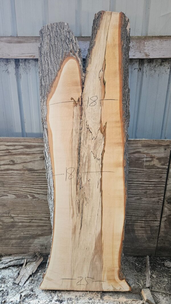 HM00003_4.jpg Spalted Sugar Maple Live Edge Slab 61"-76"x22"-23"x2"