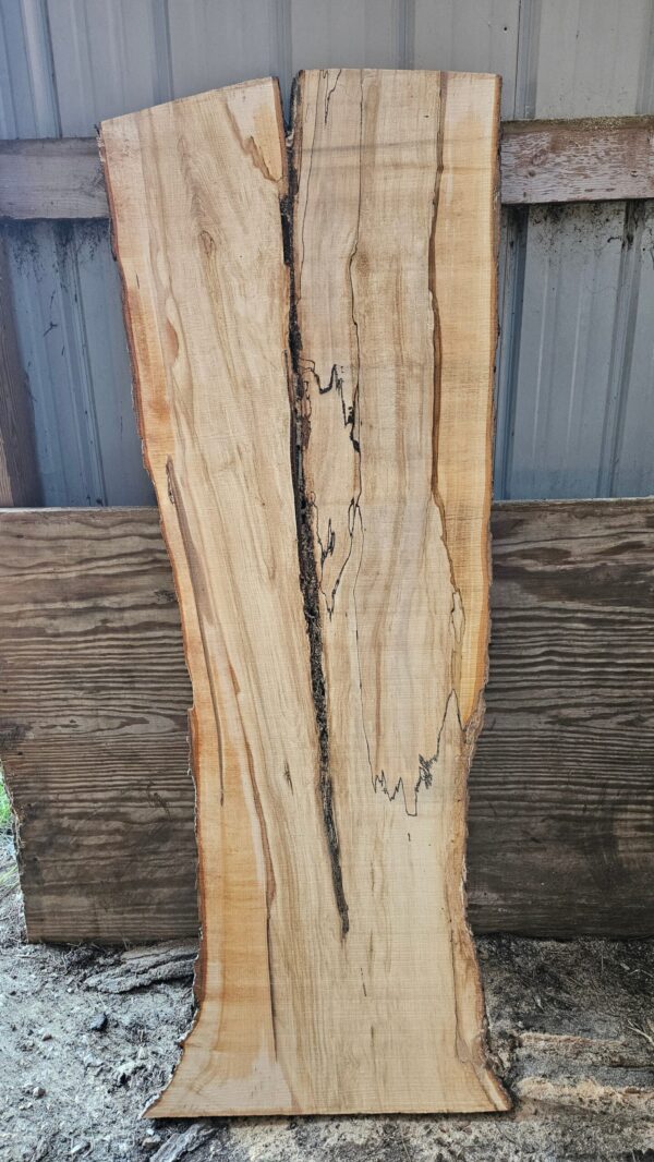 HM00004_1.jpg Spalted Sugar Maple Live Edge Slab 73"x22"-28"x2"