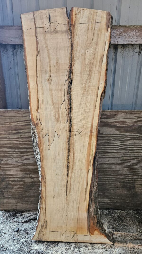 HM00004_4.jpg Spalted Sugar Maple Live Edge Slab 73"x22"-28"x2"