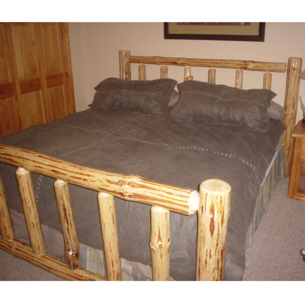 Queen.jpg Pine Log Queen Size Bed Frame
