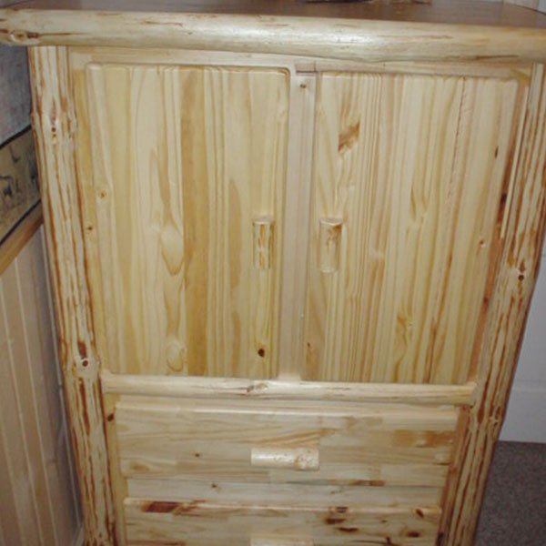 armoire.jpg Pine Log Armoire